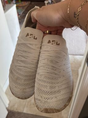 APL TechLoom Knit Slip-On Sneakers in Cream/Beige